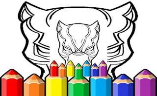 Play Black Panther Mask Coloring Pages