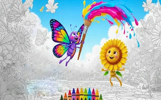 Play Butterflies and Flowers Coloring Book for Kids