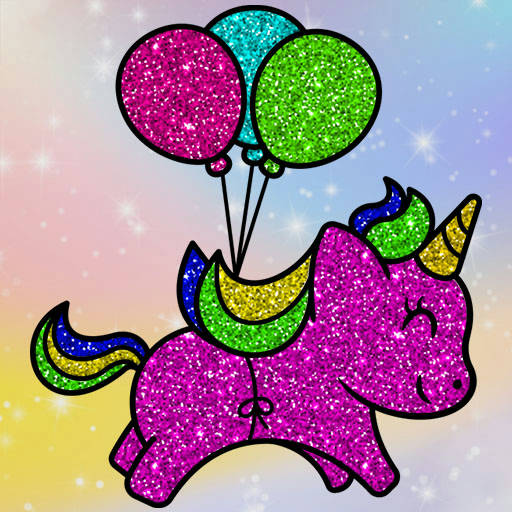 Play Coloring Book Glittered Unicorns