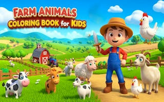 Play Farm Animals Coloring Book for Kids