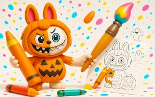 Play Halloween Labubu Coloring & Drawing Game