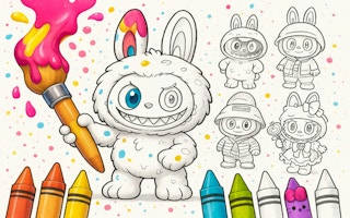 Play Labubu Doll Coloring Book for Kids