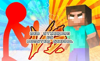 Play Red Stickman vs Monster School