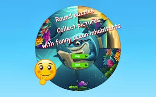 Play Round Jigsaw Puzzle Collect Pictures of Funny Ocean Inhabitants