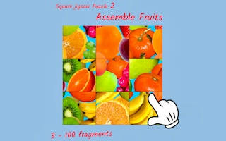 Play Square jigsaw Puzzle 2 - Assemble Fruits