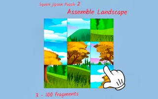 Play Square jigsaw Puzzle 2 - Assemble Landscape