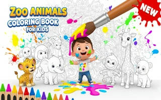 Play Zoo Animals Coloring Book for Kids