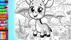 Coloring book cute animals