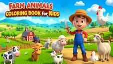 Farm Animals Coloring Book for Kids