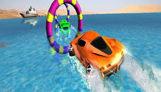 Floating Water Surfer Car Driving : Beach Racing