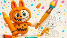 Halloween Labubu Coloring & Drawing Game