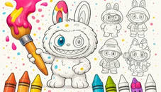 Labubu Doll Coloring Book for Kids