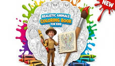 Realistic Animals Coloring Book for Kids