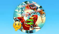 Round jigsaw Puzzle Collect funny Christmas pictures