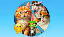 Round Jigsaw Puzzle Collect Pictures with Cute Kittens