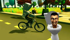 Skibidi Toilet Bike Riding