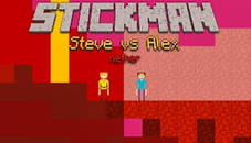 Stickman Steve vs Alex Nether